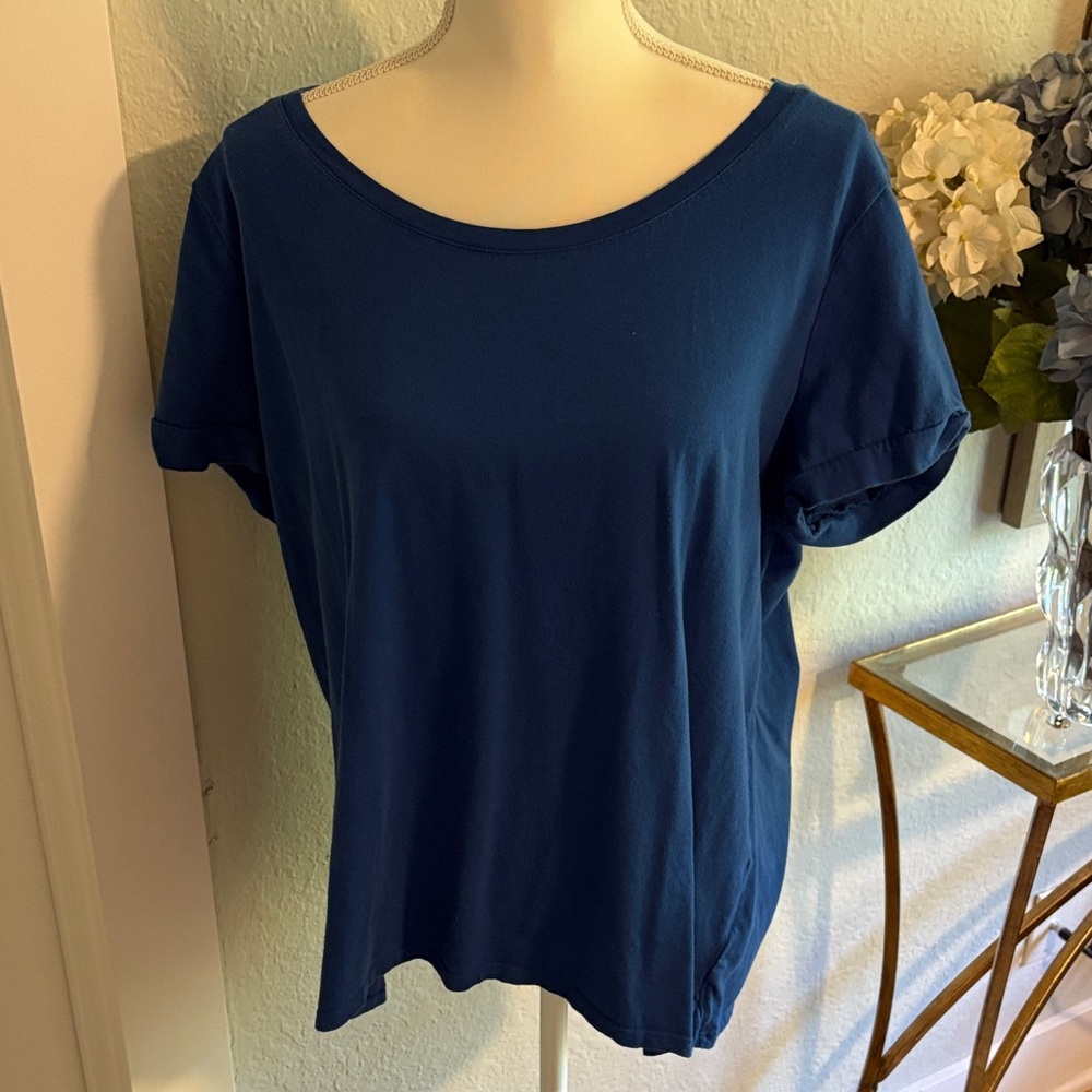 J Jill blue short sleeve cotton T-shirt size L